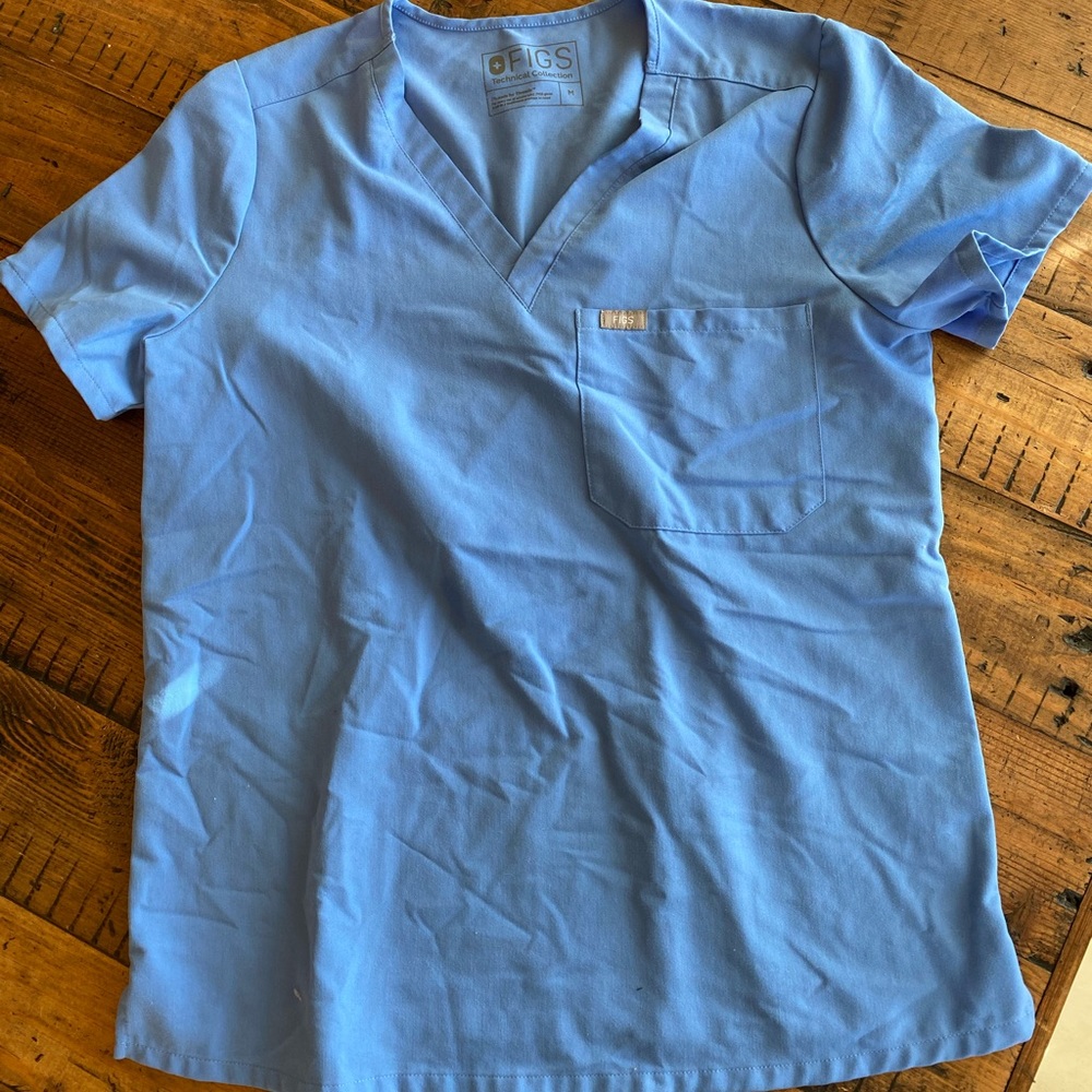 Figs Catarina One-Pocket Scrub Top-Ceil Blue, Medium